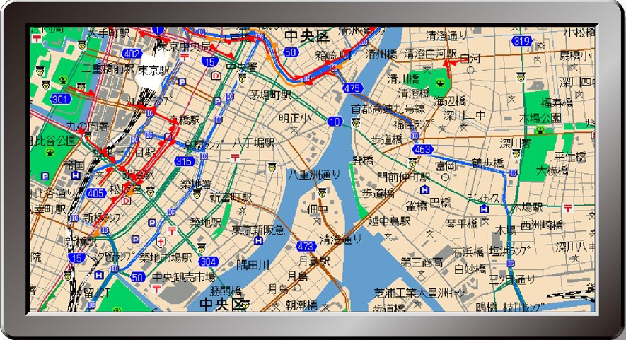 図３　VICSリンクによる道路交通情報提供例　出典：VICSセンター提供